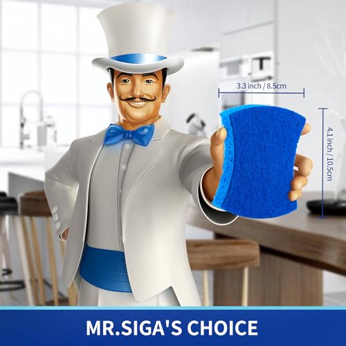 Non-Scratch Dual-Sided Dishwashing Sponge, 12 Pack - MR.SIGA