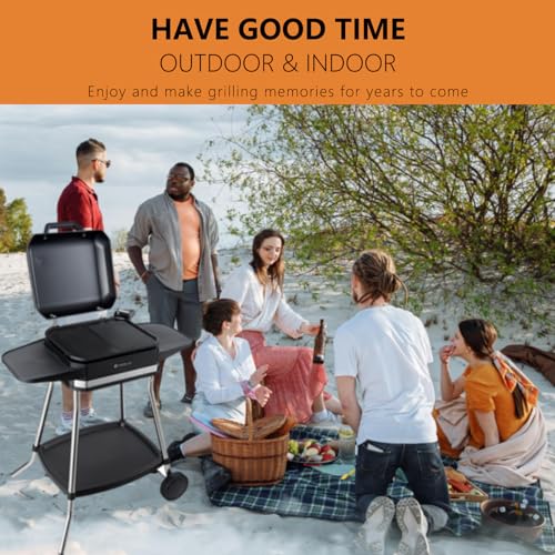 1500 Watt Electric Grill with Removable Stand and Wheels