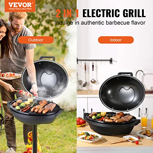 1800W Indoor/Outdoor Electric BBQ Grill - Non-Stick Ceramic Coating, Adjustable Temperature