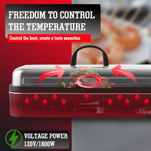 Artestia 1800W Electric Outdoor Grill Lid Included